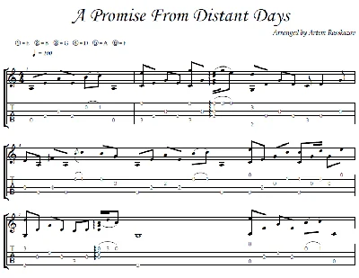 A Promise from Distant Days - фингерстайл гитара + табы