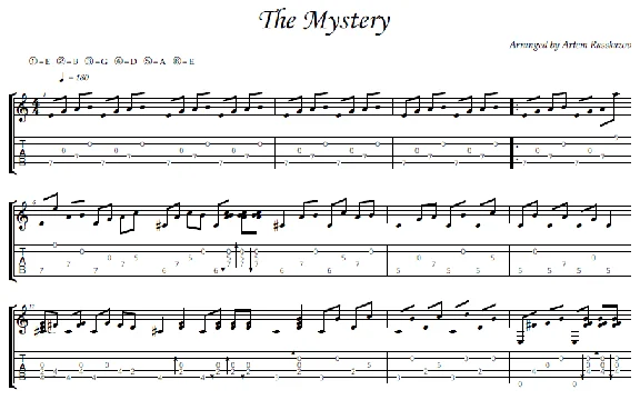 The Mystery - fingerstyle guitar + tabs