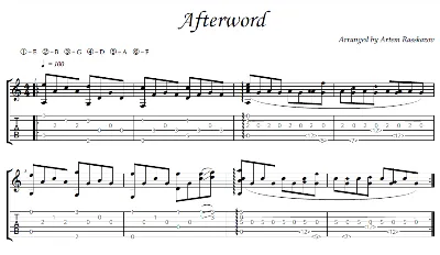 Afterword - guitar notes+tabs