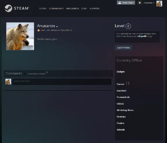 New Steam Account (Region Moldova / Full access)