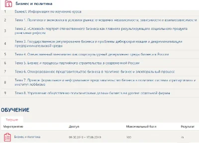 Бизнес и политика Ответы (тест Синергия) Сборник