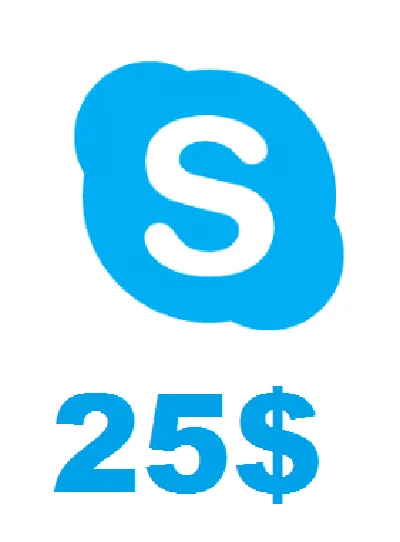 Replenishment of balance SKYPE $25 =12.5$  50% discou