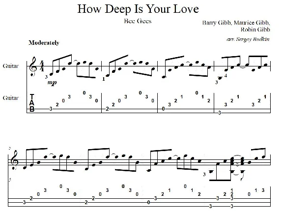 How Deep Is Your Love (Bee Gees) - для гитары