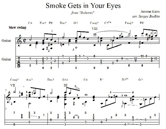 Smoke Gets in Your Eyes (Jerome Kern) - guitar cover