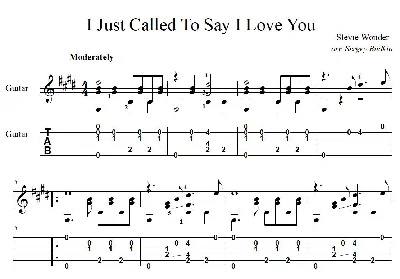 I Just Called to Say I Love You(Stevie Wonder) - guitar