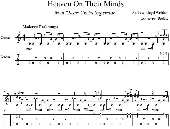 Heaven on Their Mind (Jesus Christ Superstar)for guitar