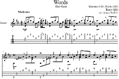 Words  (Bee Gees) - guitar cover
