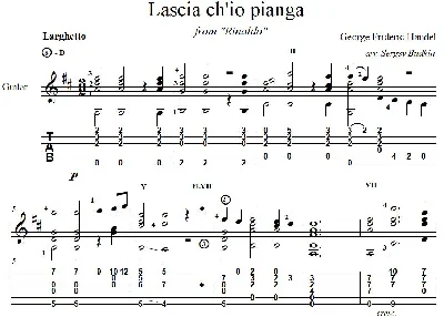 Lascia ch´io pianga - Ринальдо (Гендель) для гитары