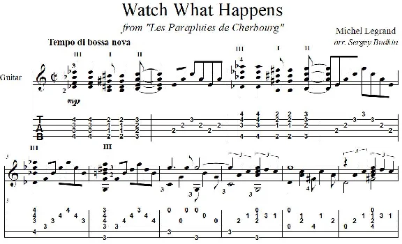 Watch What Happens (Michel Legrand) - guitar cover