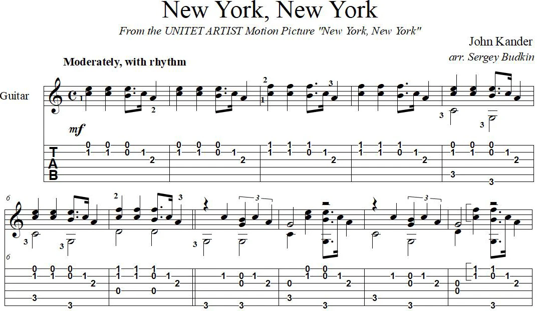 New York, New York_guitar cover