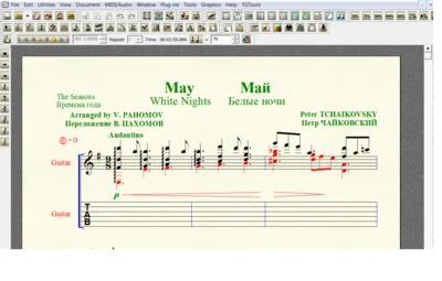 MAY by Tchaikovsky for 6-string guitar