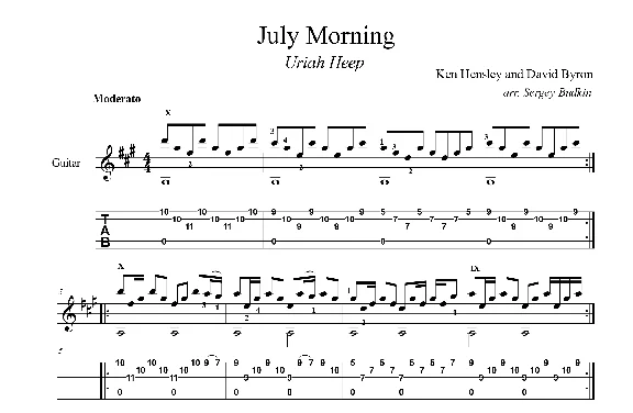 July Morning (Uriah Heep) guitar cover