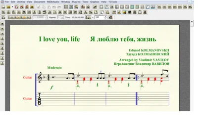 I LOVE YOU, LIFE by Kolmanovskiy for 7-string guitar