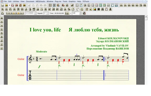I LOVE YOU, LIFE by Kolmanovskiy for 7-string guitar