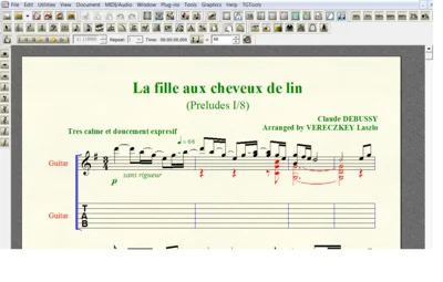 LA FILLE AUX CHEVEUX DE LIN 1 by Claude DEBUSSY for 6-s