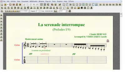 LA SERENADE INTERROMPUE by Claude DEBUSSY for 6-string