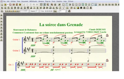 Ноты для гитары Debussy LA SOIREE DANS GRENADE