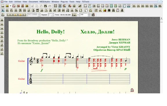 HELLO, DOLLY by Herman for 7-string guitar