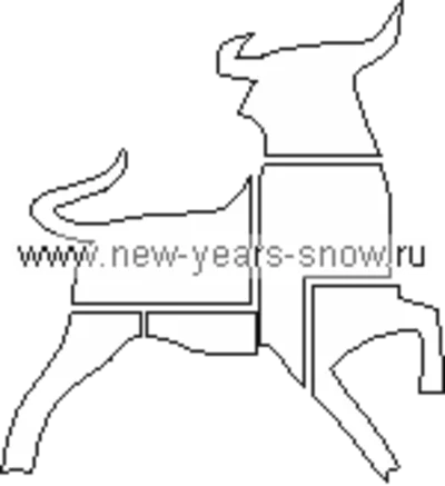 Bull stencil 1 (symbol of 2021)