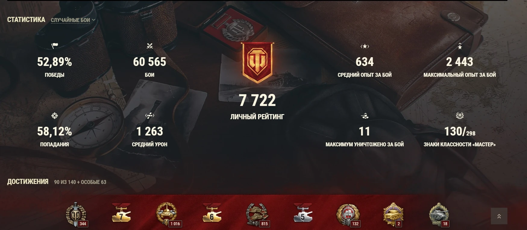 WoT (personal account) with "907,260" 60,500 fights