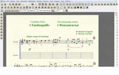 Sheet music for guitar Moreno Torroba Castilian Suite for 6