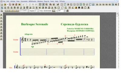 BURLESQUE SERENADE by Moreno-Torroba for 6-string guita