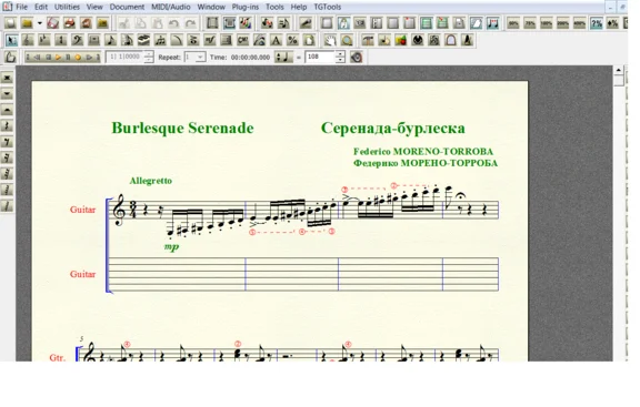 BURLESQUE SERENADE by Moreno-Torroba for 6-string guita