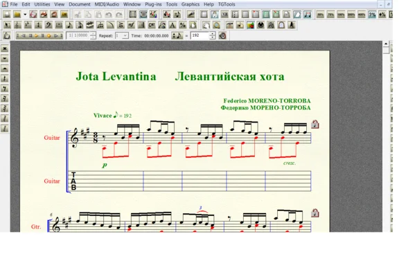 JOTA LEVANTINA by Moreno-Torroba for 6-string guitar