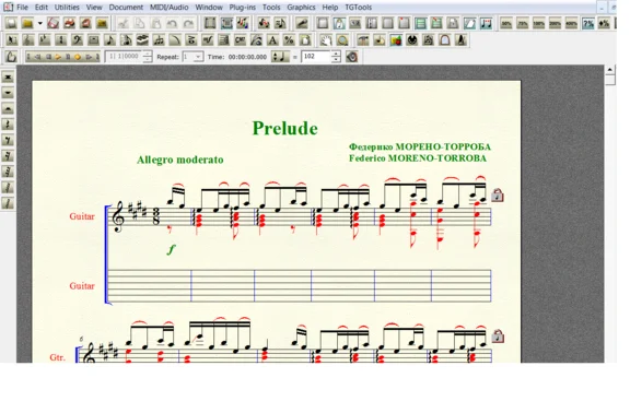 PRELUDE by Moreno-Torrobo for 6-string guitar