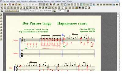 DER PARISER TANGO by Bruhn for 7-string guitar