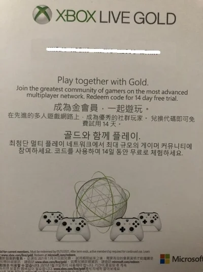 XBOX Live Gold 14 Days Trial (XBOX1+Series/SCAN/Global)
