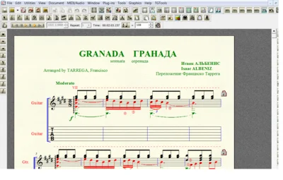GRANADA by Albeniz for 6-string guitar