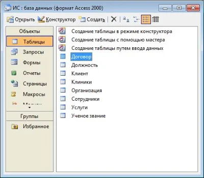 База данных Медицинский центр.mdb