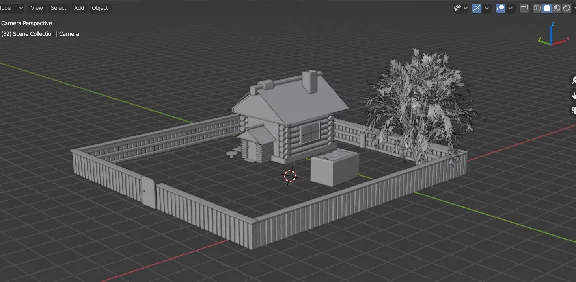 layout of the house with a unique fence