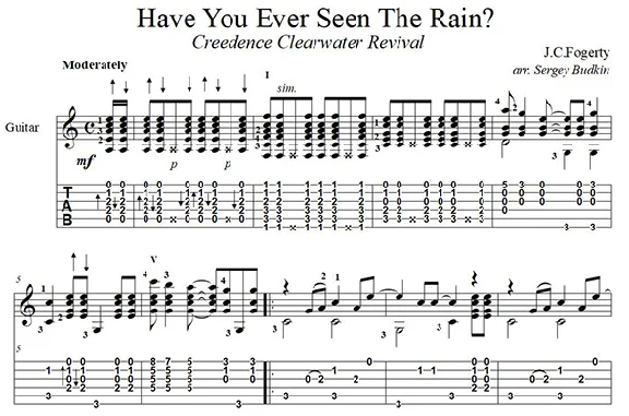 Have You Ever Seen The Rain (Creedence... )- для гитары