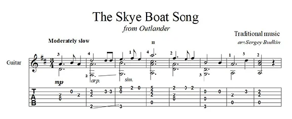 The Skye Boat Song (Outlander) - guitar cover