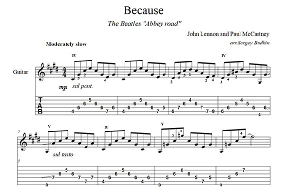 Because (The Beatles) - для гитары