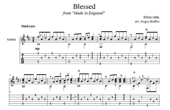Blessed (Elton John) - guitar cover