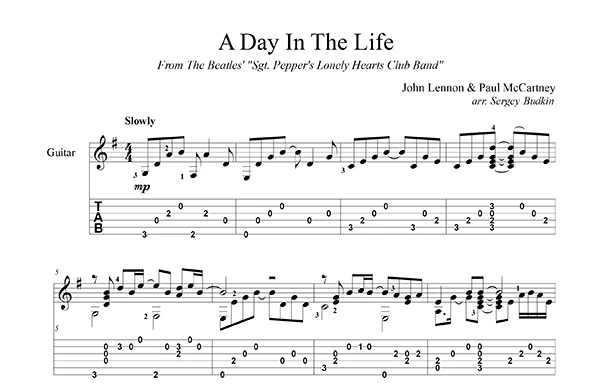 A Day In The Life (The Beatles) - для гитары