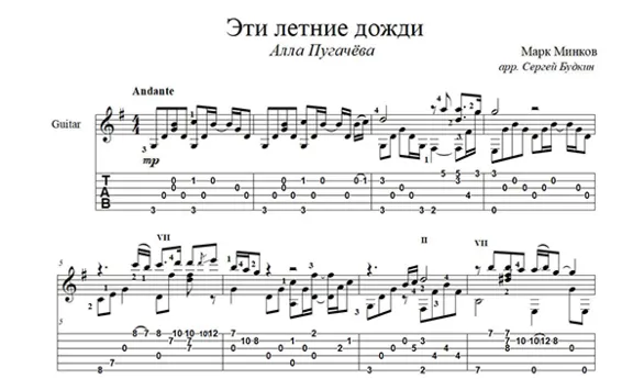 These summer rains (Alla Pugacheva) guitar cover