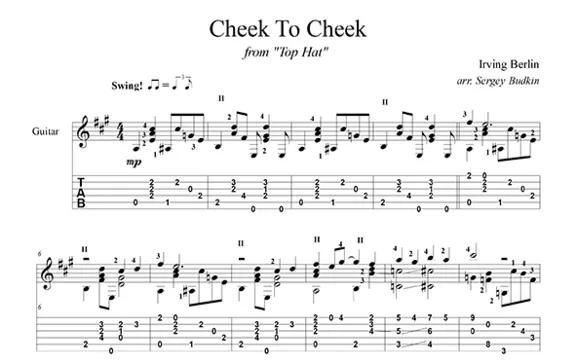 Cheek to cheek (Фред Астер) для гитары