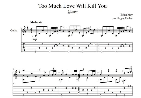 Too much love will kill you (Queen) guitar cover