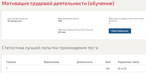 Мотивация трудовой деятельности (ответы тест Синергия)