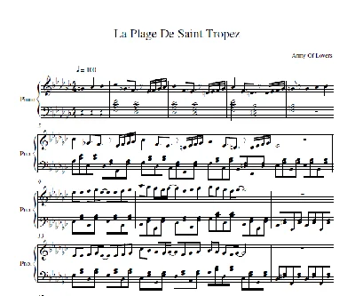Army Of Lovers - La Plage De Saint Tropez (piano sheet)