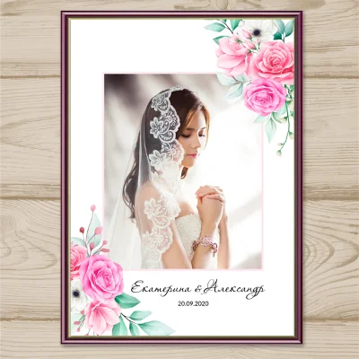 Photo frame template for wedding №5