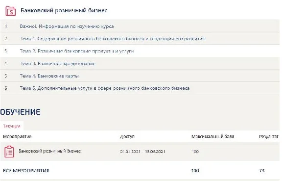 Банковский розничный бизнес ответы Синергия (73/100)
