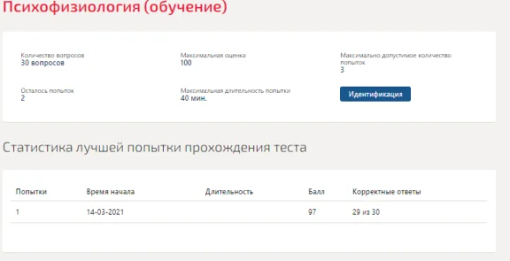 Психофизиология.Тест Синергия 2021г