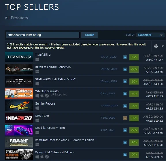 New Steam Account Argentina (Full access)