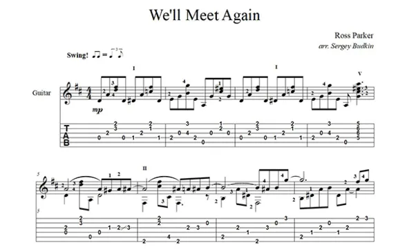 We’ll Meet Again (Росс Паркер) для гитары