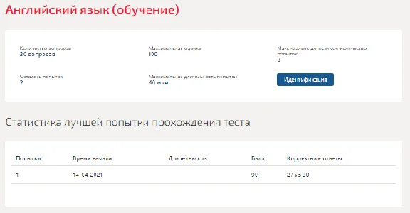 Foreign language Test Synergy 2021 (4 semester)
